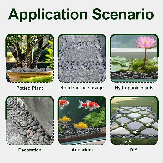 20 lbs Rocks for Outdoor Landscaping, 2"-3" Aquarium Rocks for Fish Tank, Natural Decorative Garden Stone for Plants, Flower Pots, Vase, Walkways, Yard