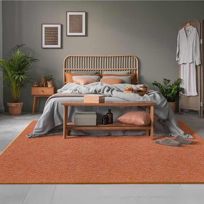 AROGAN 2x8 Runner Rug for Hallway, Long Runner Rugs Non Slip, Orange | Soft Washable Memory Foam Carpet for Bedroom, Non Slip Backing Runners Rug for Hallways, Kitchen, Bathroom, Entryway Home