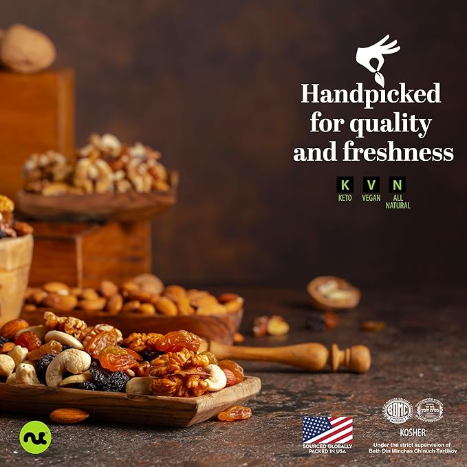 NUT CRAVINGS - Roasted & Unsalted Pumpkin Seeds, Pepitas, No Shell (8oz - 1 Pack) Packed Fresh in Resealable Bag - Nut Snack - Food Assortments
