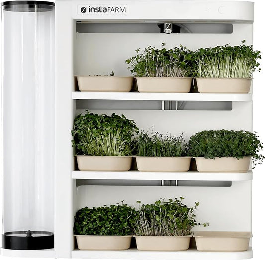 Indoor Garden, Fully Automated LED Growing Unit for Microgreens, Herbs, Leafy Greens, Organic Soil-Based, Low/No Maintenance, Easy, Standalone Unit, Designed & Assembled in The USA