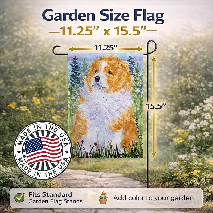 Caroline's Treasures SS8918GF Sheltie Garden Flag Mailbox Flag Decorative Yard Flag Banner Outside Patio Artwork Yard Flower Beds, Garden Size, Multicolor