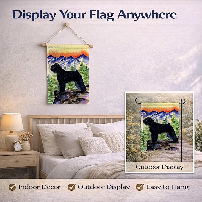 Caroline's Treasures SS8286GF Bouvier des Flandres Garden Flag Mailbox Flag Decorative Yard Flag Banner Outside Patio Artwork Yard Flower Beds, Garden Size, Multicolor