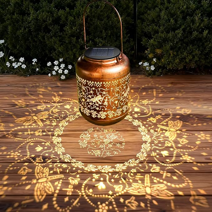 4Pack Dragonfly Solar Lanterns Outdoor Waterproof Christmas Gifts for Women Metal Hanging Solar Lights for Yard Patio Lawn Backyard Butterfly Gardening Gifts for Mom Grandma Garden Decor