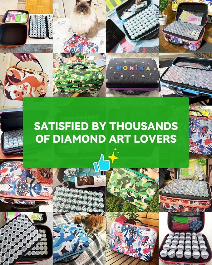 ARTDOT 120 Slots Storage Container for Diamond Art Kits for Adults,Portable Diamond Painting Storage Box with Accessories and Tools