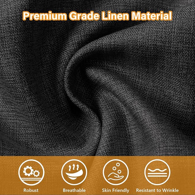 32x16x2 Linen Bench Cushion, Strengthen Breathable Indoor Seat Cushions, High-Density Bench Pad with Anti-Slip Bottom, Indoor Cushion for Bay Window Porch Furniture - Black