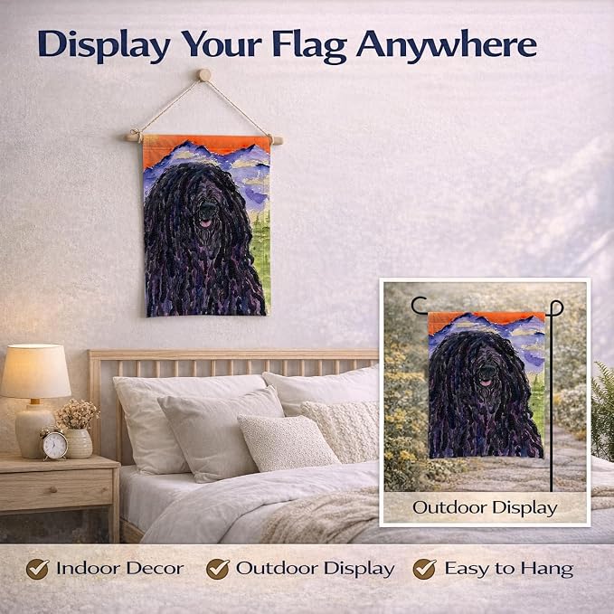 Caroline's Treasures SS8623GF Puli Garden Flag Mailbox Flag Decorative Yard Flag Banner Outside Patio Artwork Yard Flower Beds, Garden Size, Multicolor