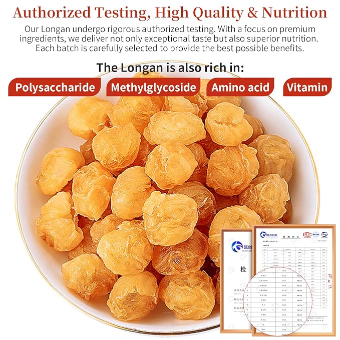 Baihuatang Natural Dried Longan Pure Fruit (240g) - Natural Thai Longan, Seedless & Additive-Free for Tea & Recipes 桂圆干 龙眼肉