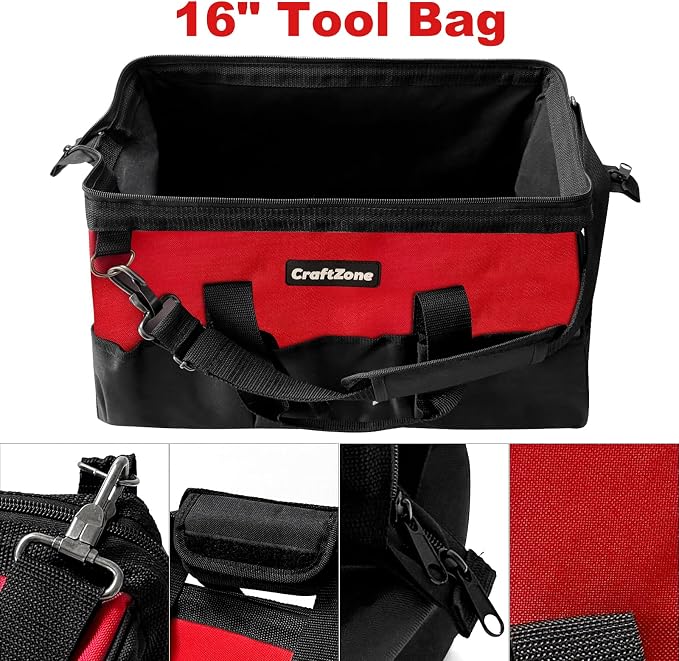 9 Pcs Masonry Hand Tool Set Concrete Trowel Set Includes Large Flat Finishing Wood Float Concrete Edger and Groover Wire Twister Margin Gauging in a Tools Bag