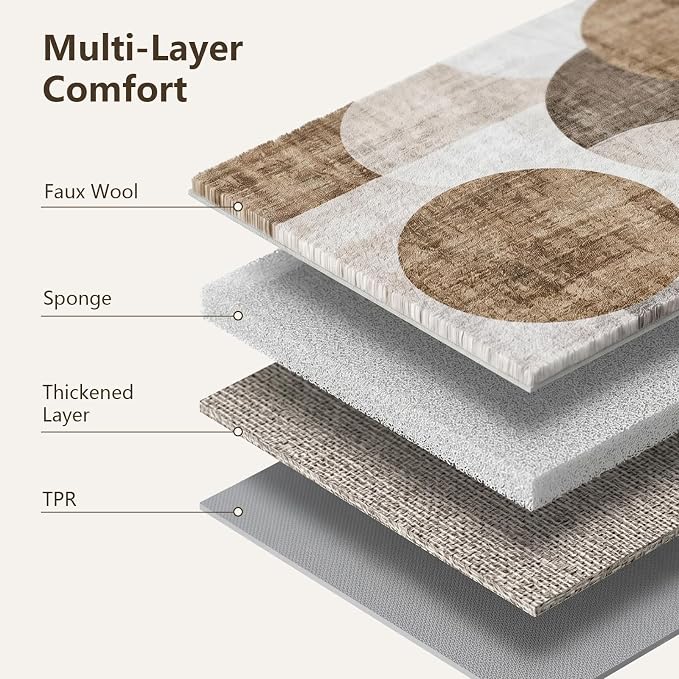 Washable Area Rug 8x10, Large Soft Rugs for Living Room Brown Carpet 8x10 Area Rugs for Bedroom Dining Room Non-Slip Stain Resistant Under Table Rug