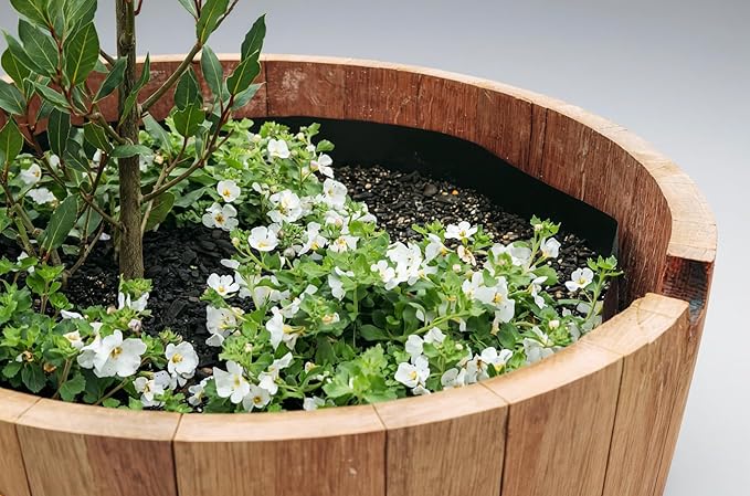 Half Barrel Planter Liner Kit – Wine & Whiskey Barrel Planter Liner Bag with Drain Tube & Mesh – Heavy-Duty 100 Micron Plastic Liner for25-29 in Diameter Half Barrel Planters