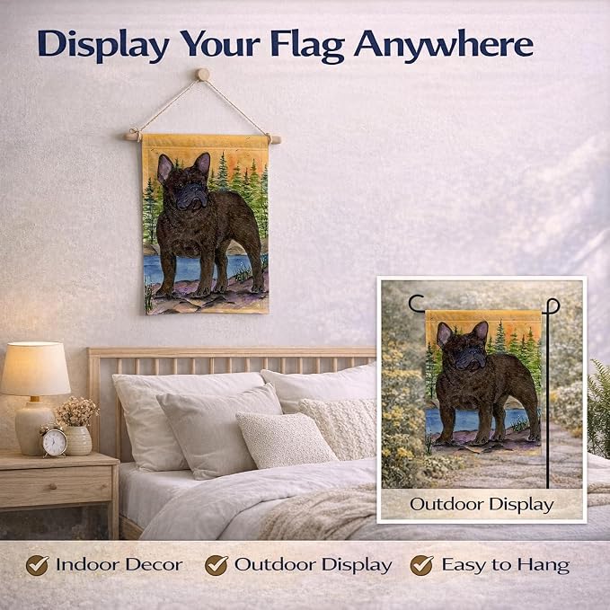 Caroline's Treasures SS8597GF French Bulldog Garden Flag Mailbox Flag Decorative Yard Flag Banner Outside Patio Artwork Yard Flower Beds, Garden Size, Multicolor