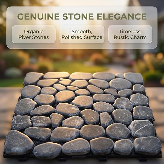 4 Pcs 11.8" Interlocking Stepping Stones Outdoor for Garden | Durable, Easy to Install, Heavy, Gentle on The Feet, Great Drainage, Decorate Garden, for Lawn, Pathway, Walkway