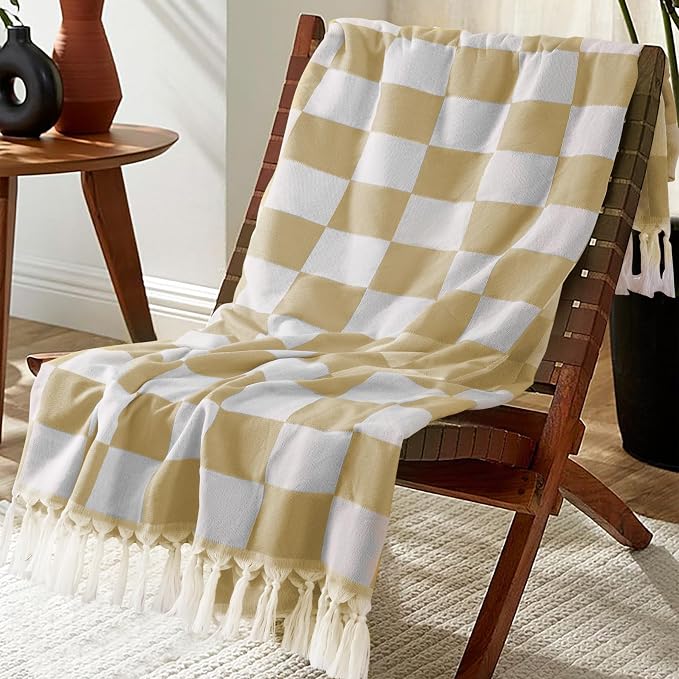 Extra Large Checkered Boho Beige Picnic Mat Throw Blanket Bathroom Quick Dry Essentials Swim Poolside Pool Accessories Swim Must Haves Hot Tub Items Spa Gadgets Adult Women Large Towel Things Stuff