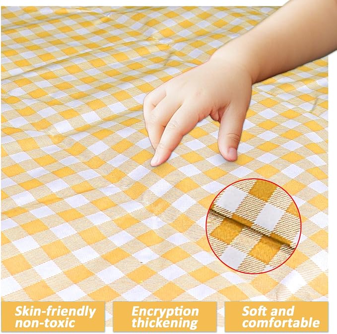 Coldcool Outdoor Picnic Blanket, Extra Large Beach Blanket, Waterproof Sand Proof Foldable Portable Picnic Mat for Outdoor Camping Hiking Travel Grass Music Festival Lawn Mats, 80" x 60", Yellow