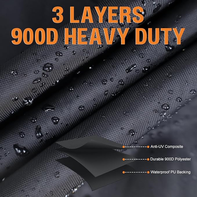 Snow Blower Cover, 24"/26"/28" Heavy Duty 900D Waterproof Snowblower Cover | Fit for Two-Stage and Single-Stage Snow Throwers, Compatible with Toro, EGO, Craftsman, Ariens Black