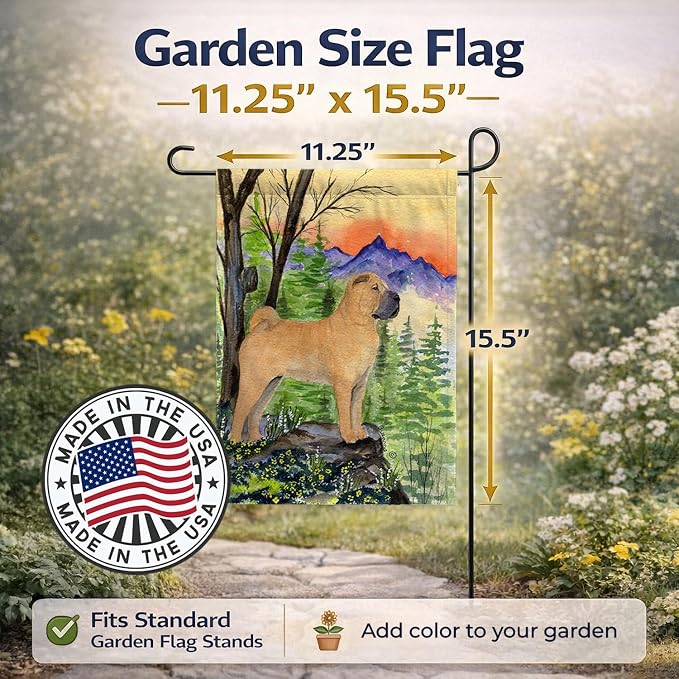 Caroline's Treasures SS8324GF Shar Pei Garden Flag Mailbox Flag Decorative Yard Flag Banner Outside Patio Artwork Yard Flower Beds, Garden Size, Multicolor