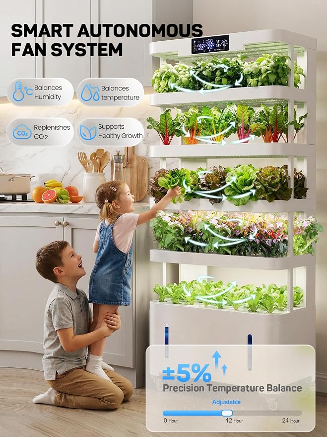 Large Hydroponics Growing System, 148-Pod Vertica Hydroponic Tower Garden | Smart Climate Control, Full-Spectrum Grow Lights, Auto Misting, Quiet Pump, 30-Day Self-Managed for Home & Commercial