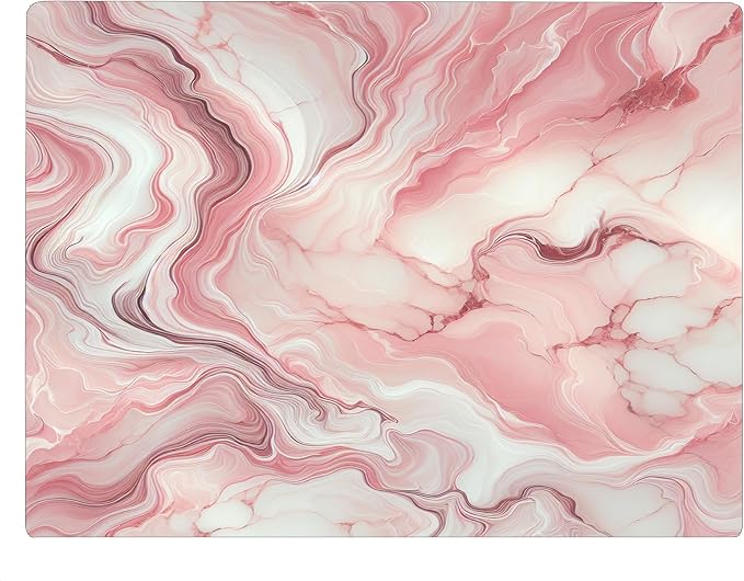 Pink Marble Kitchen Glass Cutting Board Ocean Decorative Gift Marbled Granite Stone Rock Gift For Her Mom Wife (Pink 1)