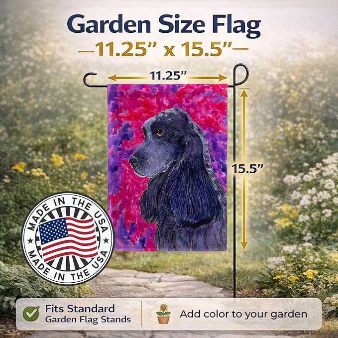 Caroline's Treasures SS8659GF Cocker Spaniel Garden Flag Mailbox Flag Decorative Yard Flag Banner Outside Patio Artwork Yard Flower Beds, Garden Size, Multicolor