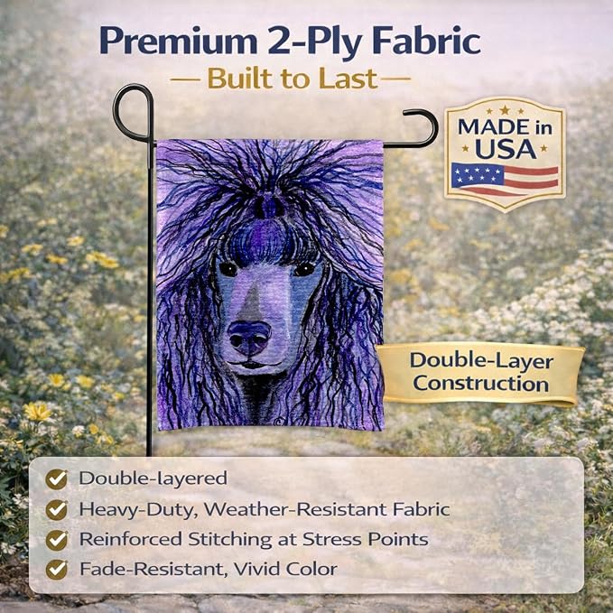 Caroline's Treasures SS8800GF Poodle Garden Flag Mailbox Flag Decorative Yard Flag Banner Outside Patio Artwork Yard Flower Beds, Garden Size, Multicolor