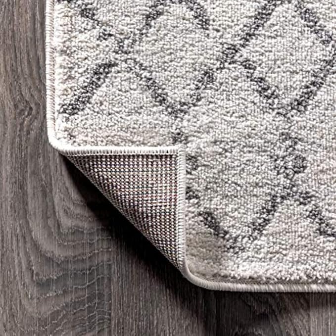 JONATHAN Y Boho Vintage Diamond Cream/Gray Runner Rug 2X8 ft, Moroccan Hype for Living Room, Bedroom, Kitchen, Office, Easy-Cleaning, High Traffic, Pet-Friendly, Non-Shedding (MOH101B-28)