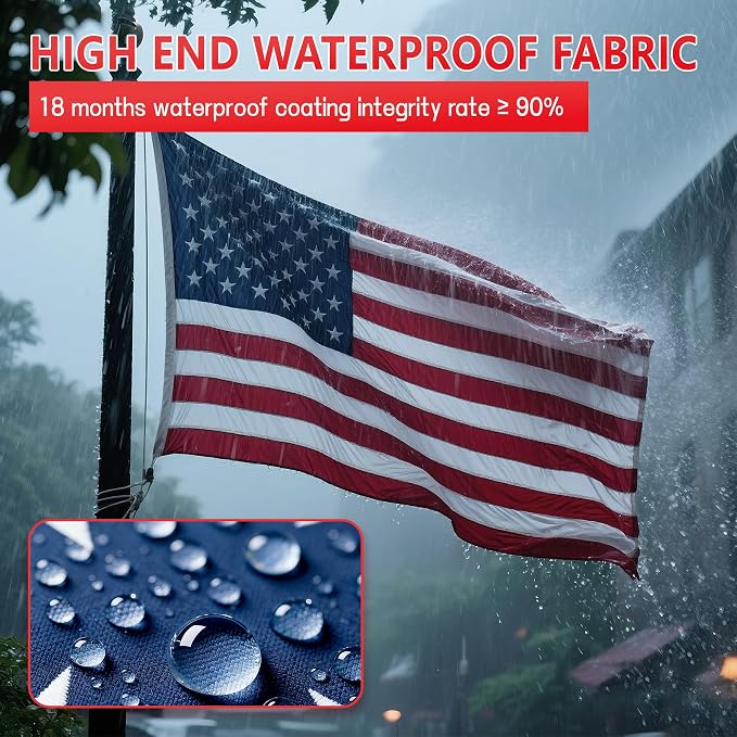 American flag 3x5 FT for Outside,Heavy Duty Non Fading US Flags for High Wind Outdoor,Waterproof UV Resistant USA Flag with Embroidered Stars, Sewn Stripes, Brass Grommets,All Weather