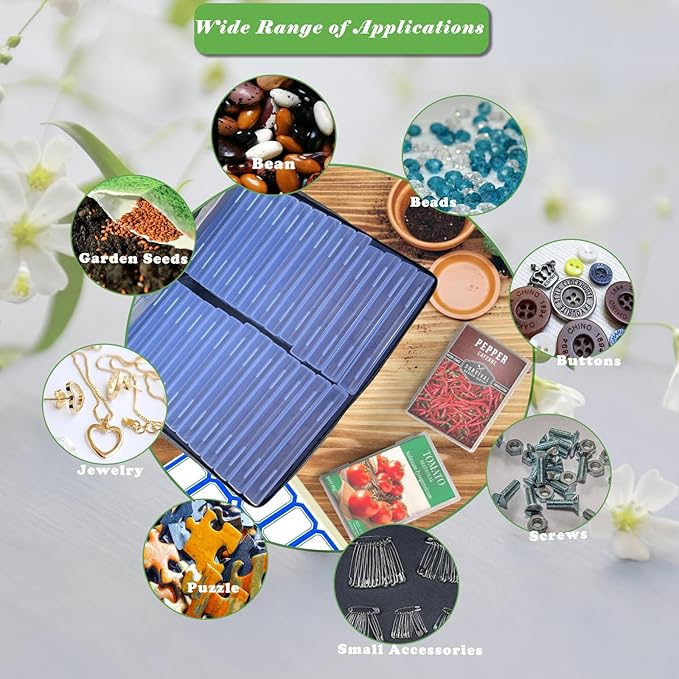 Seed Storage Organizer Kit, Seed Packet Organizer, Gray | Moisture-proof, Come with Clear Storage Organizer Boxes, envelopes, Labels, Portable gift for Gardeners, Hobbyists