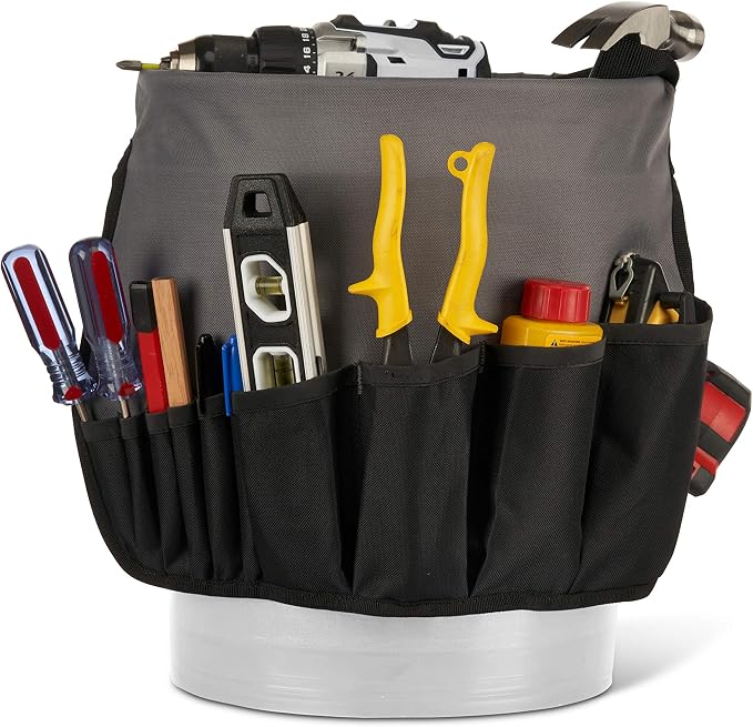 McGuire-Nicholas Bucket Organizer | Tool Organizer with 36 Pockets Designed for 5 Gallon Bucket