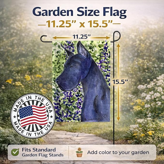 Caroline's Treasures SS8745GF Great Dane Garden Flag Mailbox Flag Decorative Yard Flag Banner Outside Patio Artwork Yard Flower Beds, Garden Size, Multicolor