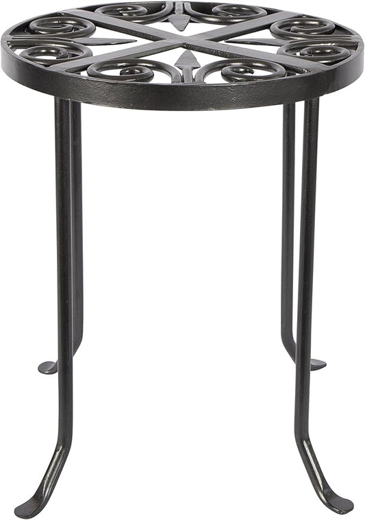 Achla Designs VTT-01 Round Trivet Wrought Iron Plant Stand, Graphite