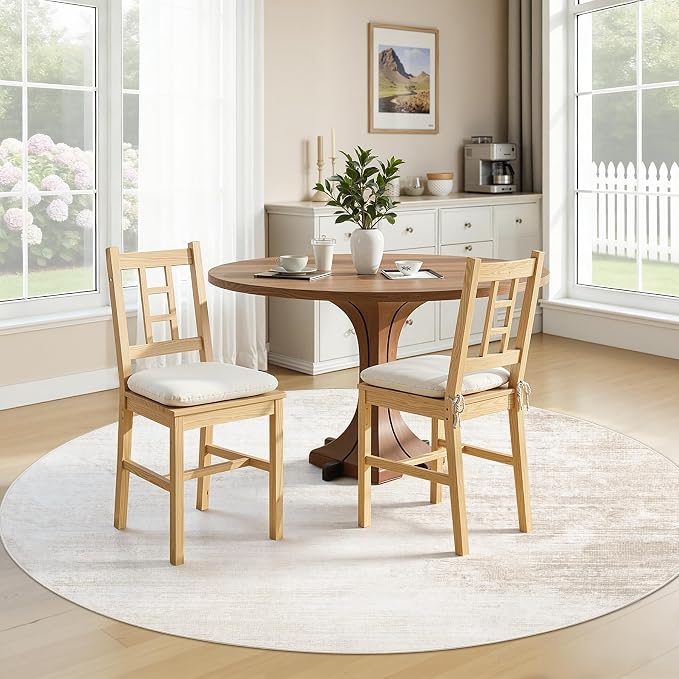 4ft Round Rug Living Room Area Rugs: Washable Modern Abstract Circle Rug Soft Non Slip Neutral Rugs Stain Resistant Indoor Carpet for Bedroom Kitchen Dining Room Home(Beige,4' Round)