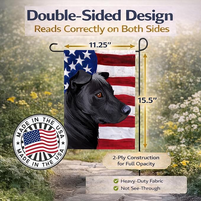 Caroline's Treasures CK6644GF Phu Quoc Ridgeback Dog American Flag Garden Flag Mailbox Flag Decorative Yard Flag Banner Outside Patio Artwork Yard Flower Beds, Garden Size, Multicolor
