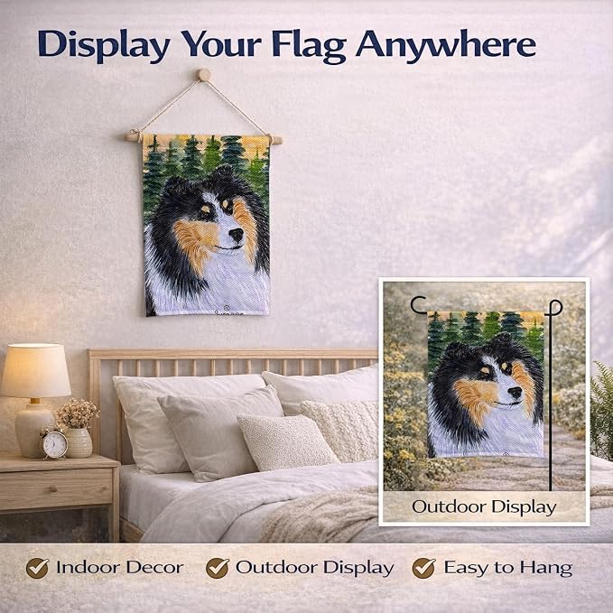Caroline's Treasures SS8140GF Sheltie Garden Flag Mailbox Flag Decorative Yard Flag Banner Outside Patio Artwork Yard Flower Beds, Garden Size, Multicolor