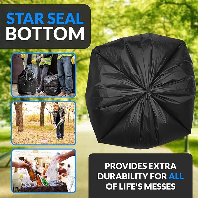 Reli. 30 to 33 Gallon Trash Bags Heavy Duty | 250 Trash Bags with Ties | Super Sizeable, Black, Serious Garbage Cleanup