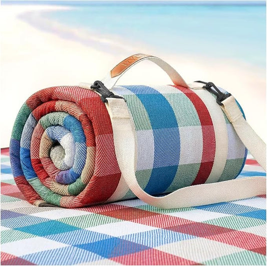 Waterproof Beach Blanket Picnic Outdoor Mat Extra Large Women Men Family Summer Vacation Essentials Lake Day Must Haves Travel Accessories Supplies Camp Gear Stuff Necessities Items Gadget Needs Gift