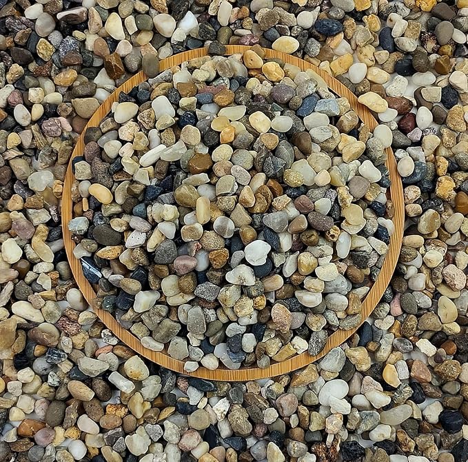 FANTIAN 20 lbs Natural Fish Tank Gravel,1/4 Inch Pea Gravel. Mixed Color River Rocks for Aquarium, Succulent, Vase, Cactus Bonsai, Plant Soil Cover and Outdoor Landscaping Rocks