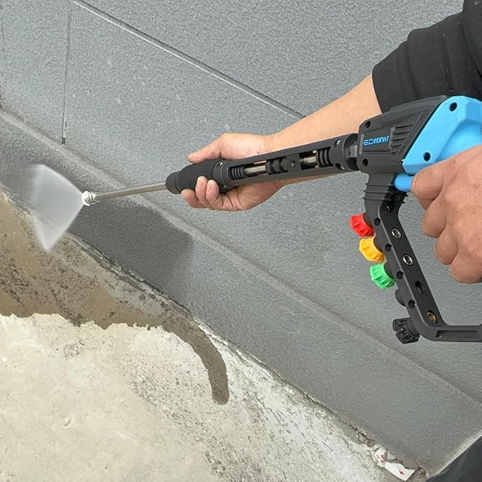 GDHXW Adjustable High Power Pressure Washer Gun with Swivel,with 2 Extension Wand 5 Nozzle10 O-Rings Thread Adapter 5000 PSI For Pressure Washer