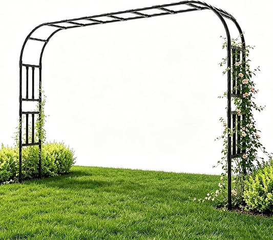 Thickened Metal Garden Arch-126(L)*94.5"(H),Garden Trellis for Climbing Plants Outdoor, Heavy Duty RustProof Iron Arbor Archway for Backyard, Patio, Lawn and Wedding Decorations(20MM Pipe)