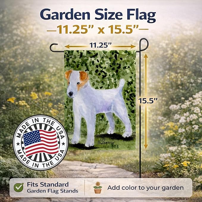 Caroline's Treasures SS8734GF Jack Russell Terrier Garden Flag Mailbox Flag Decorative Yard Flag Banner Outside Patio Artwork Yard Flower Beds, Garden Size, Multicolor