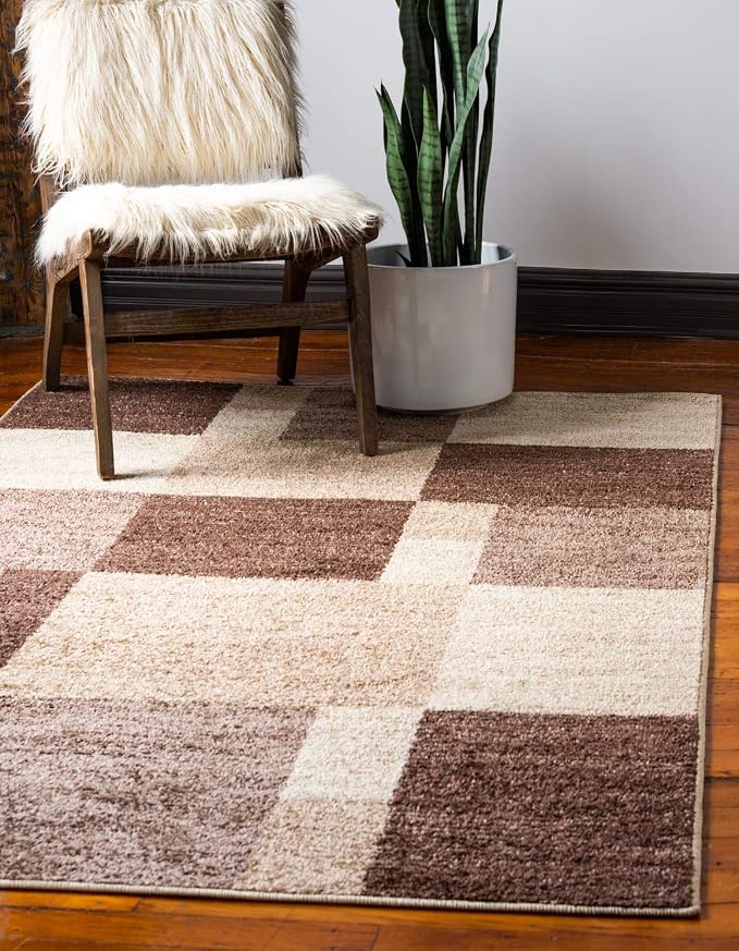 Unique Loom Autumn Collection Area Rug - Providence (5' 1" x 8' Rectangle, Light Brown/ Beige)