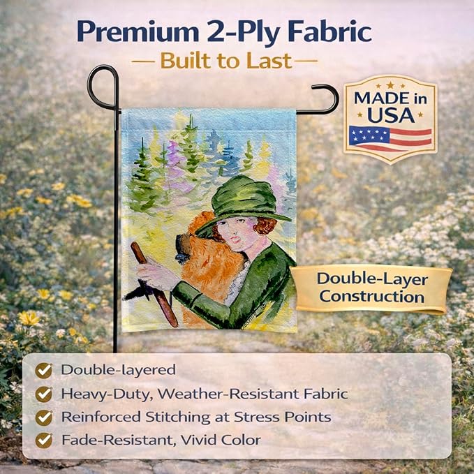 Caroline's Treasures SS8527GF Lady driving with her Chow Chow Garden Flag Mailbox Flag Decorative Yard Flag Banner Outside Patio Artwork Yard Flower Beds, Garden Size, Multicolor