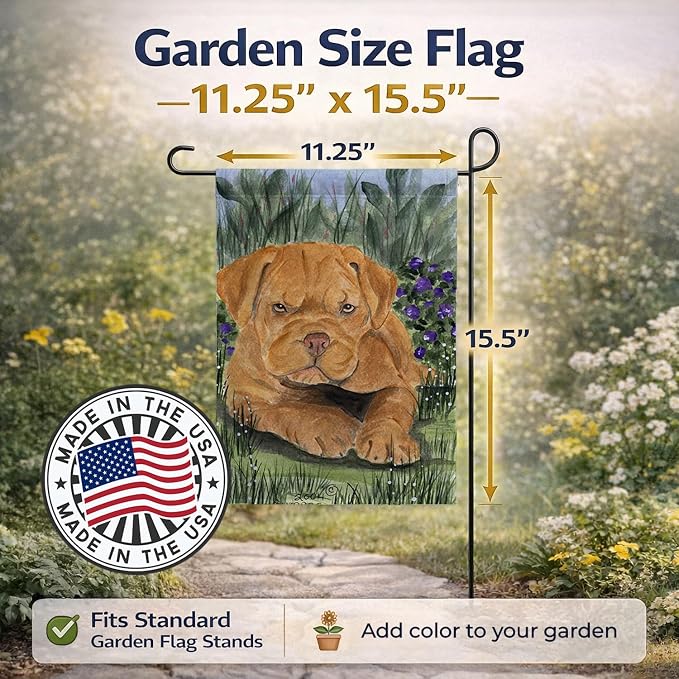 Caroline's Treasures SS8032GF Dogue de Bordeaux Garden Flag Mailbox Flag Decorative Yard Flag Banner Outside Patio Artwork Yard Flower Beds, Garden Size, Multicolor