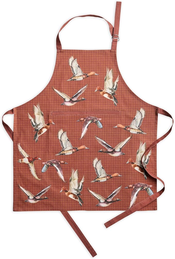 Maison d' Hermine Aprons for women with Pocket 100% Cotton (27.50"x31.50") | Adjustable Neck Strap & long ties Apron Men Chef Wedding Cooking Gardening Server Maid