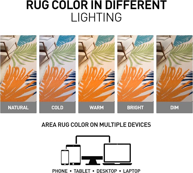 Rugshop Multi Lucca Contemporary Floral Indoor/Outdoor Area Rug Durable Polypropylene, Weather Resistant, Perfect for Patio, Backyard, Deck and Outdoor Lounge, High Traffic Areas 8'8" x 12'