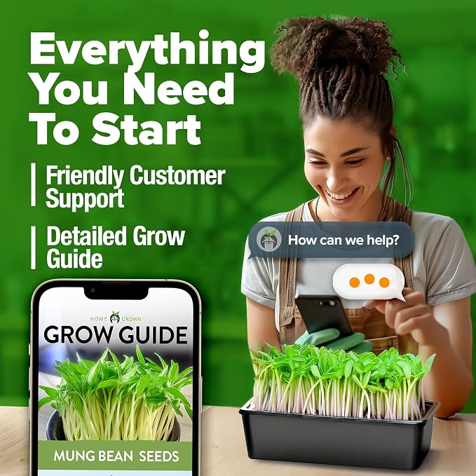 HOME GROWN Mung Beans Seeds Pack 1.5 lb Over 15,000 Sprouting Seeds Grow Fresh Bean Sprouts or Microgreens for Quick, Easy, Nutrient-Packed Food for Your Daily Meals (Vigna Radiata)