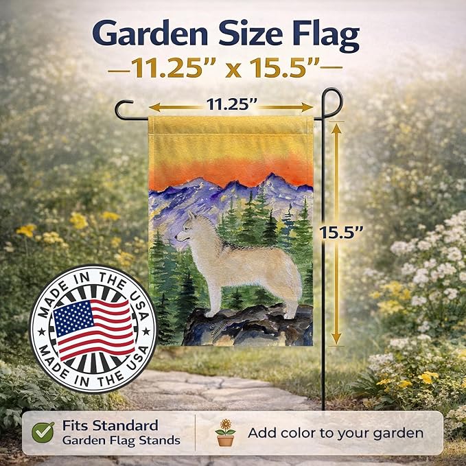 Caroline's Treasures SS8285GF Siberian Husky Garden Flag Mailbox Flag Decorative Yard Flag Banner Outside Patio Artwork Yard Flower Beds, Garden Size, Multicolor