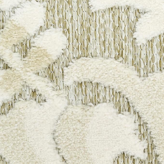 Nourison Home Aloha Ivory Sage 5'3" x 7'5" Area Rug - Easy Clean, Non Shedding, Bed Room, Living Room, Dining Room, Kitchen (5' x 8')