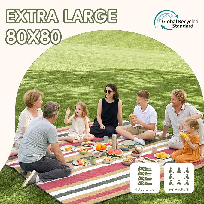 Genovega Waterproof Beach Blanket Picnic Outdoor Mat Rug Mama Mommy Mom Ever from Daughter Son Birthday Groom Bride Law Step Stepmom Present Regalos para el día de Las