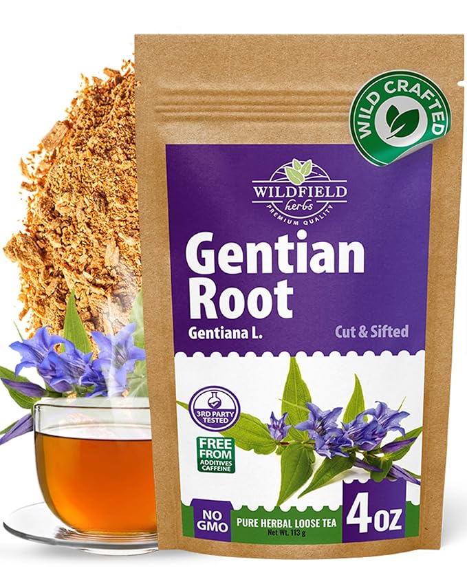 4 oz. Gentian Root Dried Gentian Root Herbal Tea (Gentiana Lutea) - 113g Raiz De Genciana