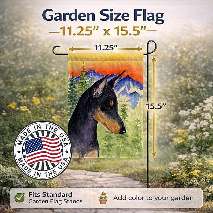 Caroline's Treasures SS8425GF Manchester Terrier Garden Flag Mailbox Flag Decorative Yard Flag Banner Outside Patio Artwork Yard Flower Beds, Garden Size, Multicolor